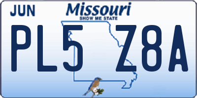 MO license plate PL5Z8A