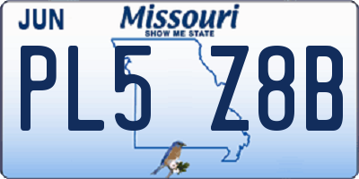 MO license plate PL5Z8B