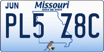 MO license plate PL5Z8C