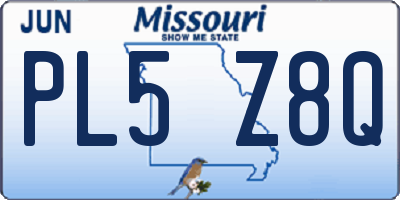 MO license plate PL5Z8Q