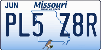 MO license plate PL5Z8R