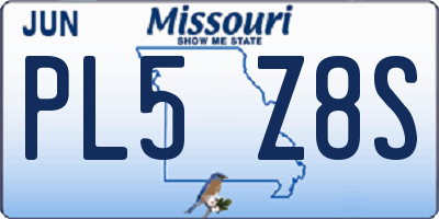MO license plate PL5Z8S