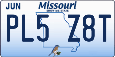 MO license plate PL5Z8T