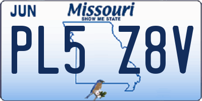 MO license plate PL5Z8V