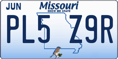 MO license plate PL5Z9R