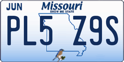 MO license plate PL5Z9S