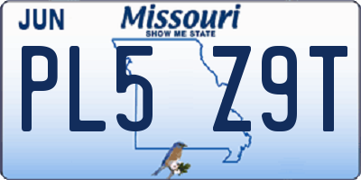 MO license plate PL5Z9T