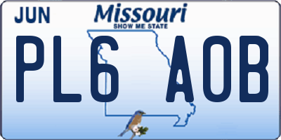 MO license plate PL6A0B