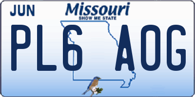 MO license plate PL6A0G