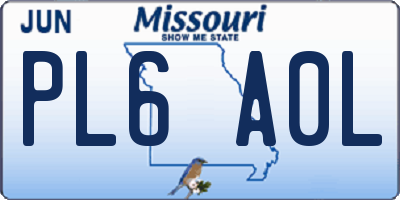 MO license plate PL6A0L