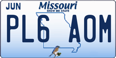MO license plate PL6A0M