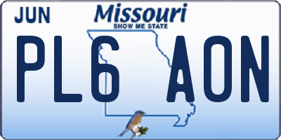 MO license plate PL6A0N