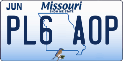 MO license plate PL6A0P