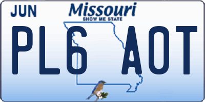 MO license plate PL6A0T