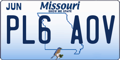 MO license plate PL6A0V
