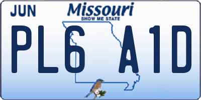 MO license plate PL6A1D