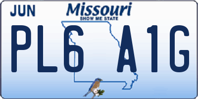 MO license plate PL6A1G