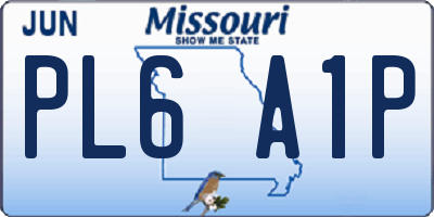 MO license plate PL6A1P
