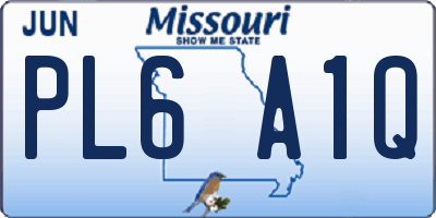 MO license plate PL6A1Q