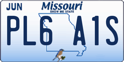 MO license plate PL6A1S