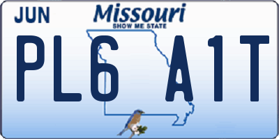 MO license plate PL6A1T