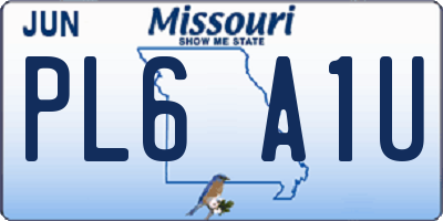 MO license plate PL6A1U