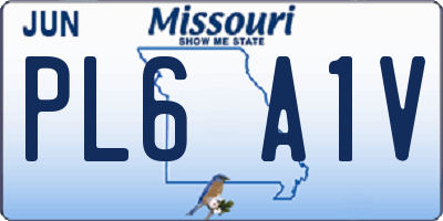 MO license plate PL6A1V