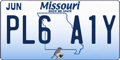 MO license plate PL6A1Y