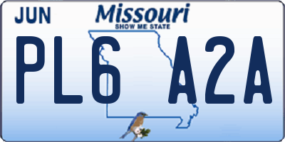 MO license plate PL6A2A