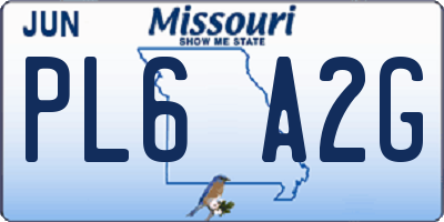 MO license plate PL6A2G
