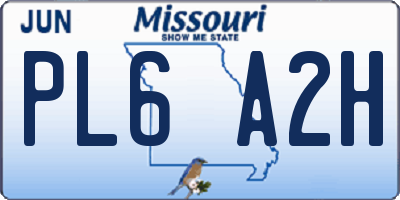 MO license plate PL6A2H