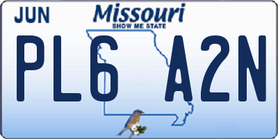 MO license plate PL6A2N