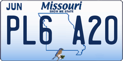 MO license plate PL6A2O