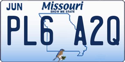 MO license plate PL6A2Q