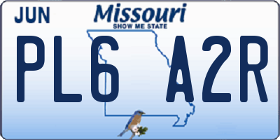 MO license plate PL6A2R