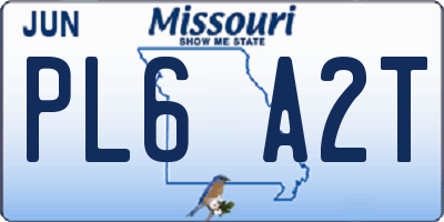 MO license plate PL6A2T
