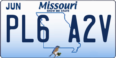 MO license plate PL6A2V