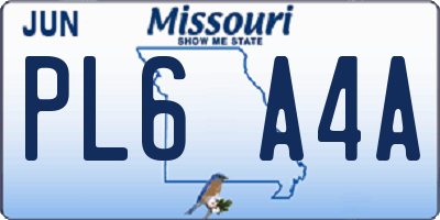MO license plate PL6A4A