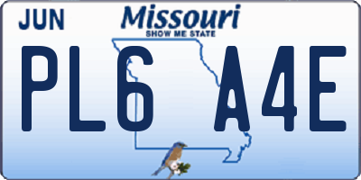 MO license plate PL6A4E