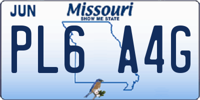 MO license plate PL6A4G