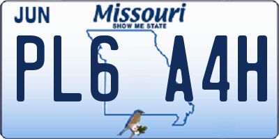 MO license plate PL6A4H