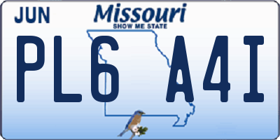 MO license plate PL6A4I