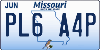 MO license plate PL6A4P