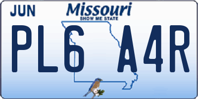 MO license plate PL6A4R