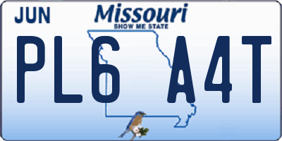 MO license plate PL6A4T