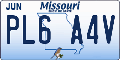 MO license plate PL6A4V