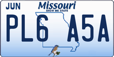 MO license plate PL6A5A