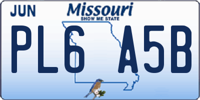 MO license plate PL6A5B