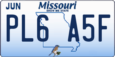 MO license plate PL6A5F