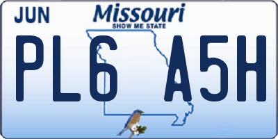 MO license plate PL6A5H